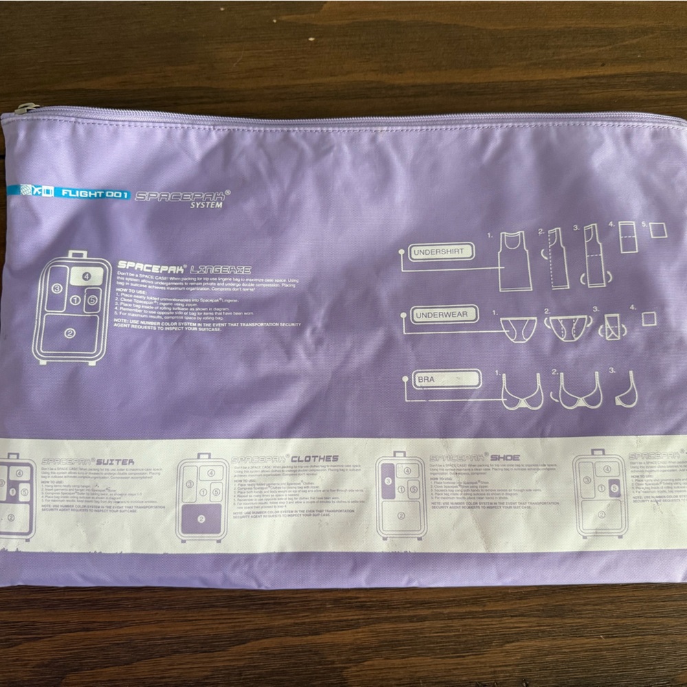 Purple Flight001 Travel Lingerie Organizer with Dustbag